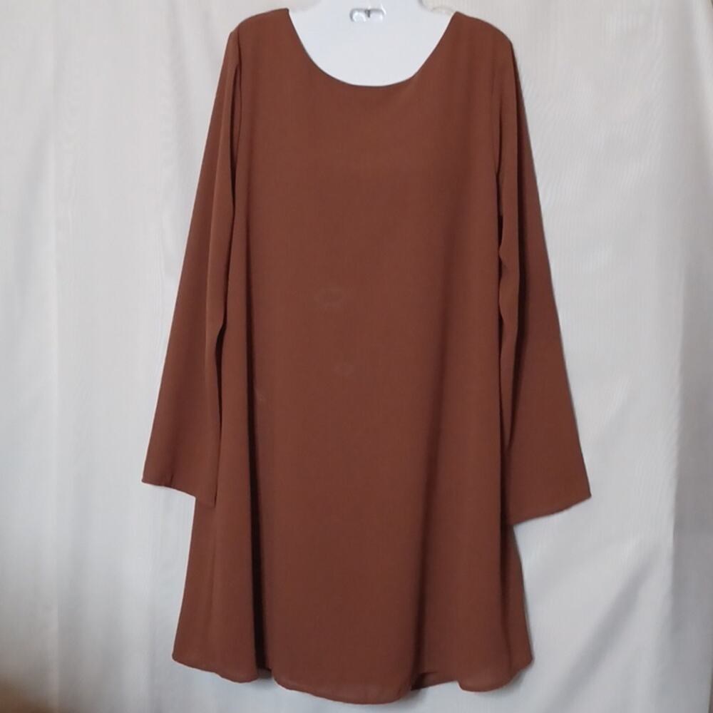 Jella C. Women's Brown Shift Dress. Size XL.
